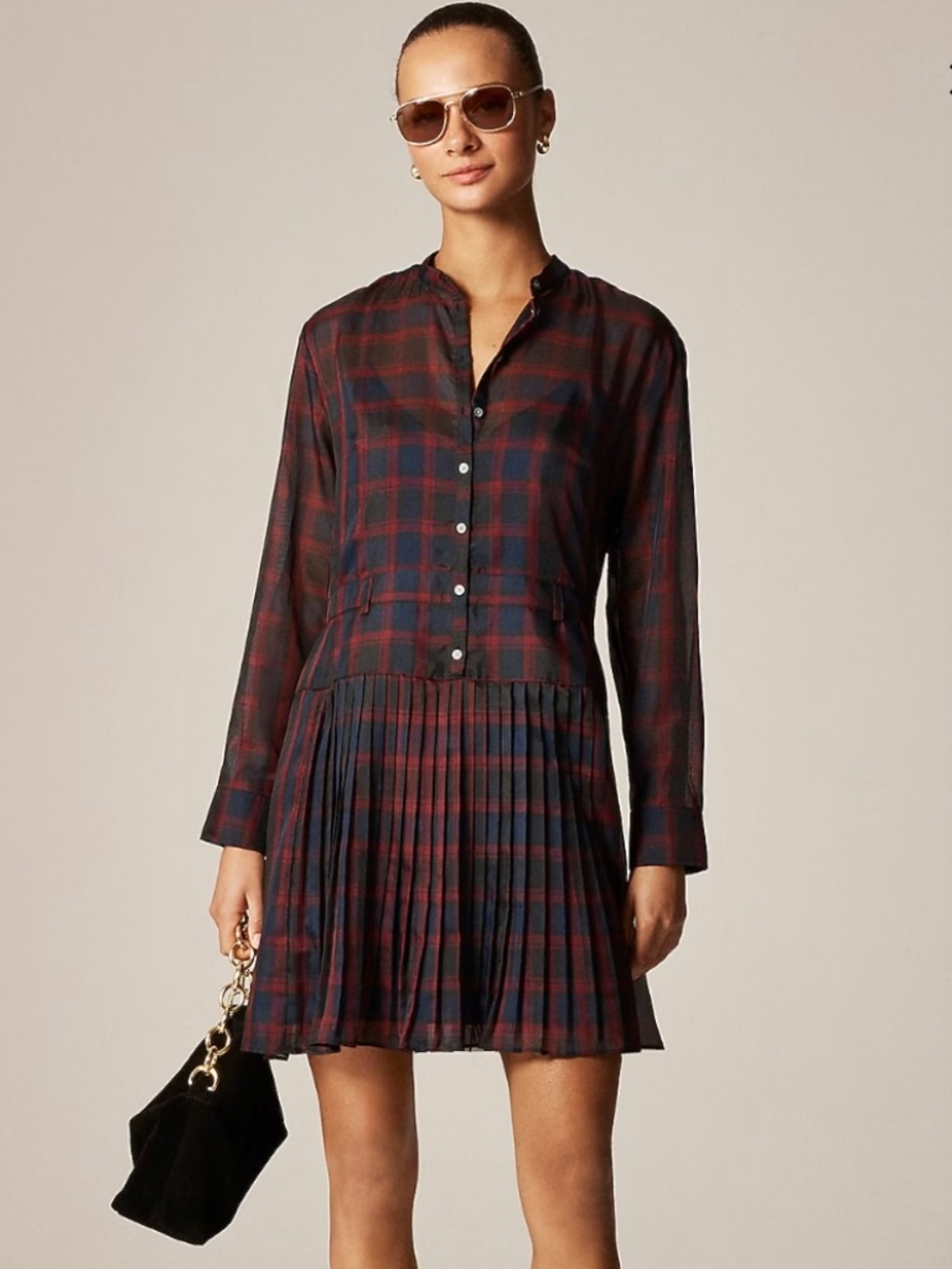 J Crew Stewart Tartan Print Dress w/Slip.  SOLD OUT ONLINE.